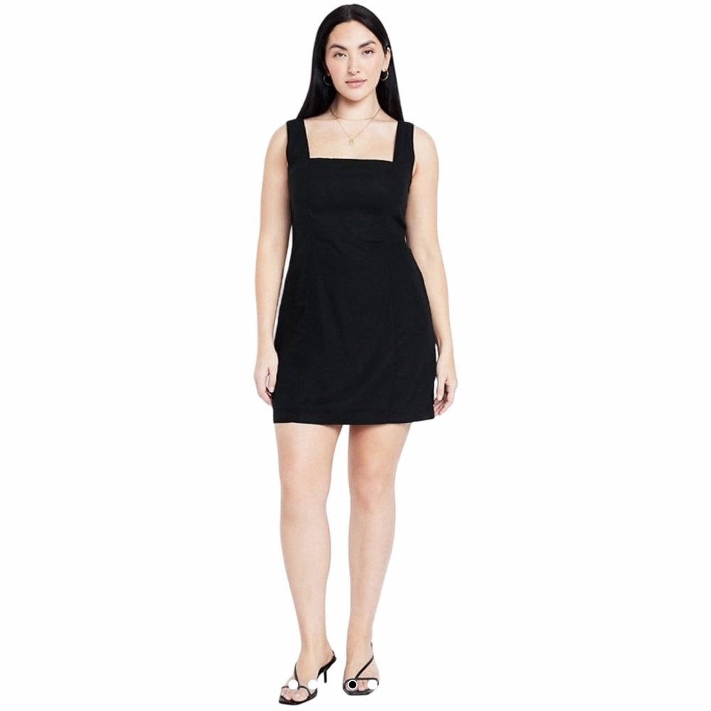 Old Navy Black Linen Blend Mini Dress - Picture 2 of 9